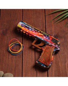 Сувенир деревянный игрушечный Пистолет резинкострел разноцветный Дарим красиво