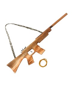 Игрушка деревянная стреляет резинками Автомат 2х27х12 см Sima-land