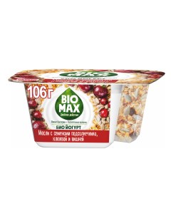Био йогурт мюсли вишня клюква 2 9 бзмж 106 г Biomax