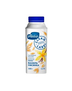 Питьевой йогурт Clean Label овсянка ваниль 0 4 БЗМЖ 330 г Valio