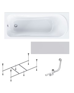 Акриловая ванна Sense W76A 170 070W ARPOFl с каркасом экраном и сливом переливом Am.pm.