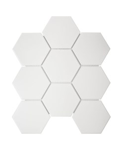 Мозаика Hexagon big белая керамическая 295х256х6 мм матовая Starmosaic