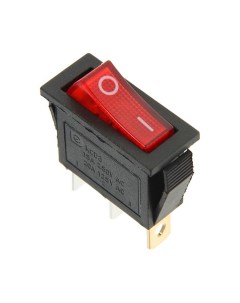 Выключатель клавишный ON OFF красный с подсветкой 250V 15A 3c RWB 404 SC 791 IRS 101 Rexant