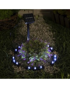 Садовый светильник на солнечной батарее Обруч 15 LED белое Luazon lighting