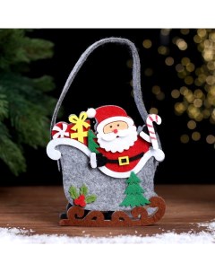 Новогодний сувенир Дед Мороз и сани 7690782 13х7х19 см Nobrand