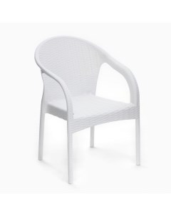 Кресло садовое Ротанг 64 х 58 5 х 84 см белое Шафран