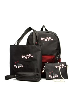 Рюкзак школьный для девочек сумка для сменки косметичка пенал Черный Progadget