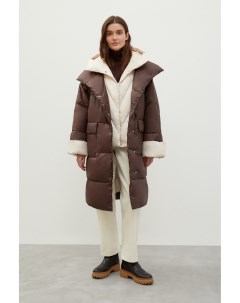 Утепленное пальто с контрастными деталями Finn flare