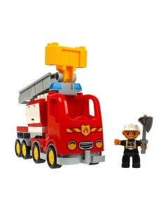 Конструктор большие кубики Пожарная машина 30 деталей Город мастеров