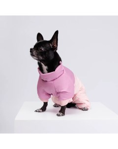Комбинезон с диагональным замком для собак XS розовый девочка Petmax