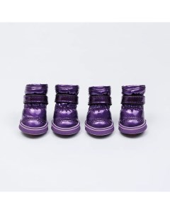Ботинки дутики для собак S фиолетовые Petmax