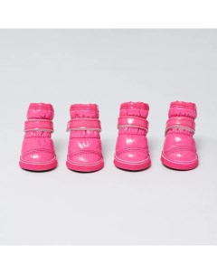 Ботинки дутики для собак S розовые Petmax