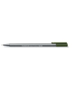 Ручка капиллярная трехгранная Triplus 334 цвет зеленая земля 0 3 F Staedtler