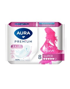 Прокладки женские Premium Super 8 шт 13122 Aura