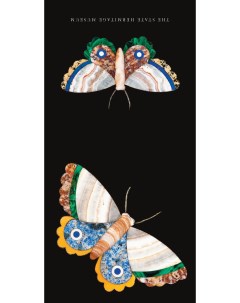 Открытка Флорентийская мозайка Бабочки 110х110 мм Эрмитаж