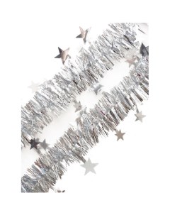 Новогодняя мишура Серебряные звезды ПЭТ 5х200см Феникс-презент