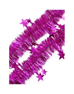 Новогодняя мишура Розовые звезды ПЭТ 5х200см Феникс-презент