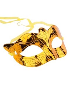 Маскарадная маска золотые узоры полипропилен с лентой 16x10x6 5см 82009 Феникс-презент