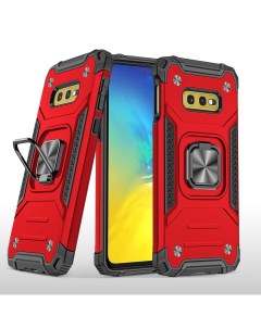 Противоударный чехол Legion Case для Samsung Galaxy S10e красный Black panther