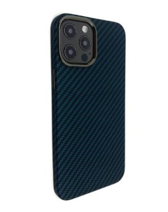 Чехол накладка Kevlar Case для iPhone 12 12 Pro карбоновый черно синий в полоску K-doo