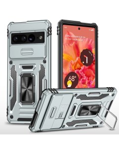 Чехол Safe Case с кольцом и защитой камеры для Google Pixel 7 Pro серый Black panther