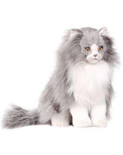 Реалистичная мягкая игрушка Персидский кот Табби серый с белым 38 см Hansa creation