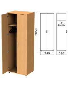 Шкаф для одежды 740х520х2050 мм цвет бук бавария ШМ50 1 Монолит