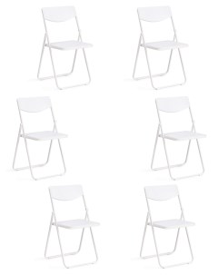 Комплект стульев FOLDER складной пластик белый 6 шт Tetchair