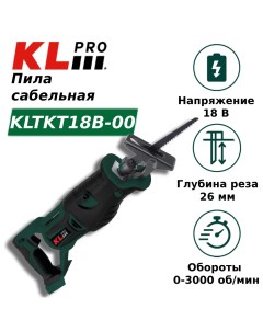 Пила сабельная бесщеточная KLTKT18B 00 18 В без ЗУ и АКБ Klpro