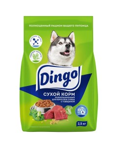 Сухой корм для взрослых собак с говядиной 2 5 кг Dingo