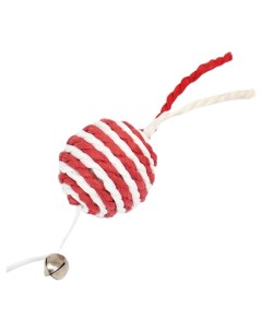 Дразнилка удочка с шариком на деревянной ручке бордовая белая Пижон
