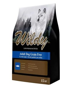 Wildy Adult Dog Grain Free Сухой корм с белой рыбой для собак 15 кг Nobrand