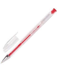 Ручка гелевая Jet красная корпус прозрачный узел 0 5 мм 141020 24 шт Brauberg