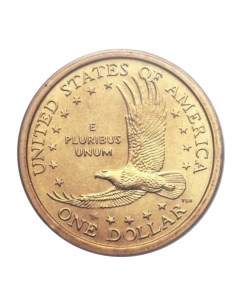 Памятная монета 1 доллар Парящий орел Сакагавея Коренные американцы США 2001 г Nobrand