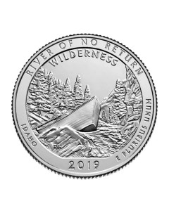 Памятная монета 25 центов Национальные парки Резерват им Фрэнка Чёрча США 2019 г в UNC Nobrand