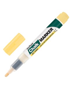 Маркер меловой Chalk Marker 3 мм ЖЕЛТЫЙ сухостираемый для гладких поверхно Munhwa