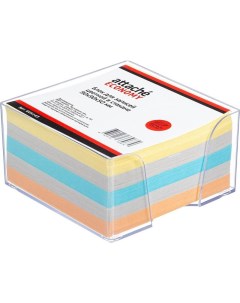 Блок для записе в подставке Блок кубик ЭКОНОМ в стакане 9х9х5 цветной 60 80 г Attache