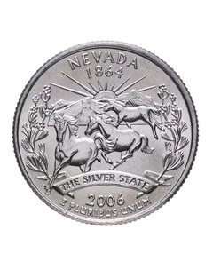 Памятная монета 25 центов квотер Штаты и территории Невада США 2006 г в без обр Nobrand
