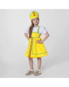 Костюм русский народный платье кокошник рост 122 128 см 6 7 лет цвет желтый Nobrand