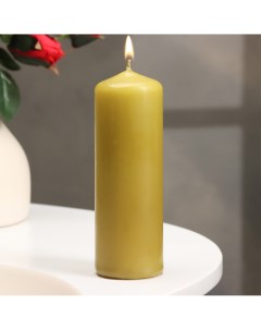 Свеча цилиндр 4 12 см 15 ч оливковая Дарим красиво