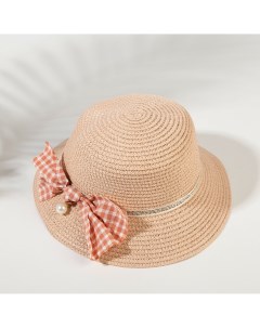 Шляпа для девочки с бантом цвет розовый р р 52 Minaku