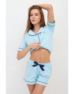 Жен пижама с шортами Бабл гам Голубой р 48 Lika dress