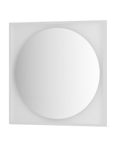 Зеркало с LED подсветкой без выключателя 18 W теплый белый свет белая рама 80x80 см Defesto