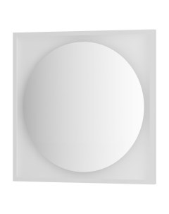 Зеркало с LED подсветкой без выключателя 15 W теплый белый свет белая рама 70x70 см Defesto