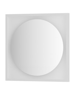 Зеркало с LED подсветкой без выключателя 12 W теплый белый свет белая рама 60x60 см Defesto