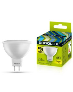 Лампа светодиодная GU5 3 9 Вт 3000К 180 240 В Ergolux