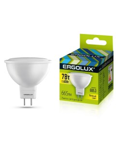 Лампа светодиодная GU5 3 7 Вт 3000К 180 240 В Ergolux