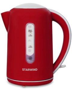 Чайник электрический SKG1021 1 7л 2200Вт красный и серый Starwind