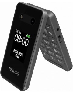 Мобильный телефон Xenium E2602 темно серый раскладной 2Sim 2 8 240x320 Nucleus 0 3Mpix GSM900 1800 F Philips