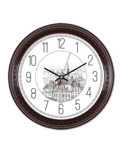 Настенные часы WallC R63P аналоговые коричневый Бюрократ